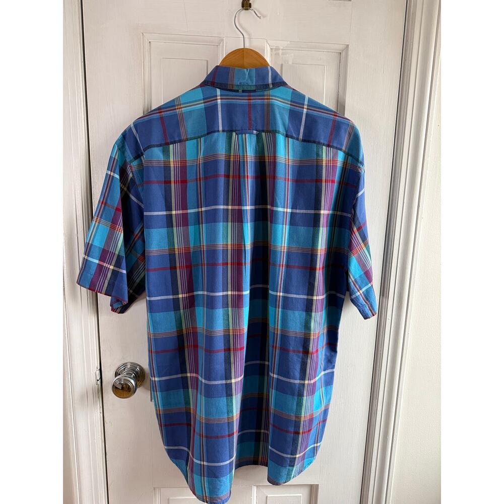 Facconable Short-Sleeve, Button-Down, Plaid Shirt… - image 5